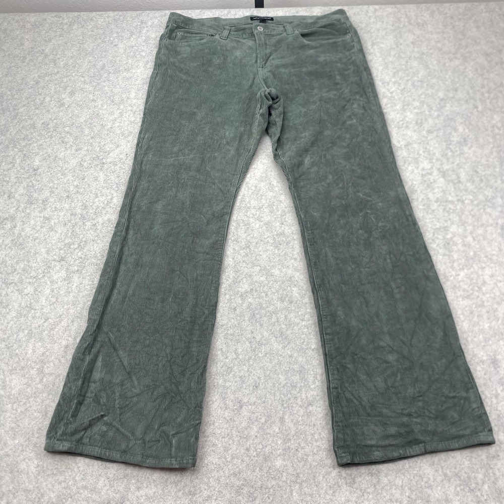 Lucky Brand Pants Womens 14/32 R (36x31) Green Corduroy Chino Straight Stretch